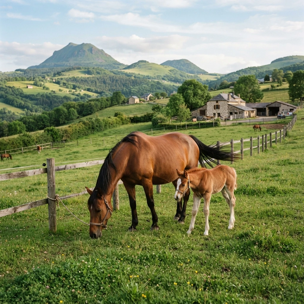 Élevage de chevaux au Centre equestre de villelongue, Saint-Ours
